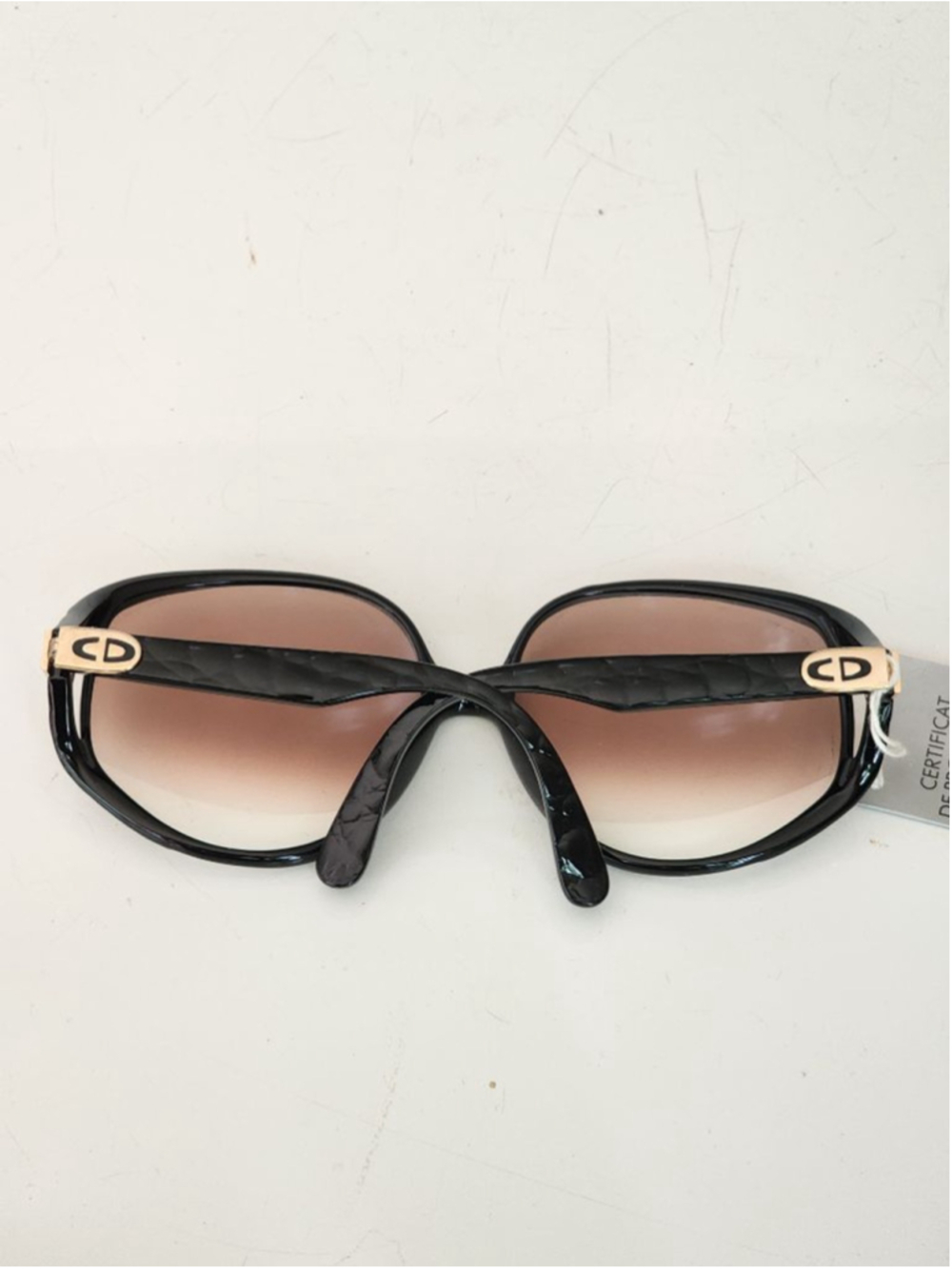 CHRISTIAN DIOR NWT 2320 Vintage Black & Gold Oversized Gradient Sunglasses 64 mm - Picture 9 of 13